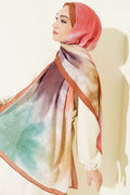Watercolor Desen Bambu Kraş Şal