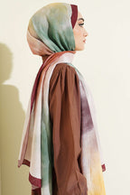 Watercolor Desen Bambu Kraş Şal