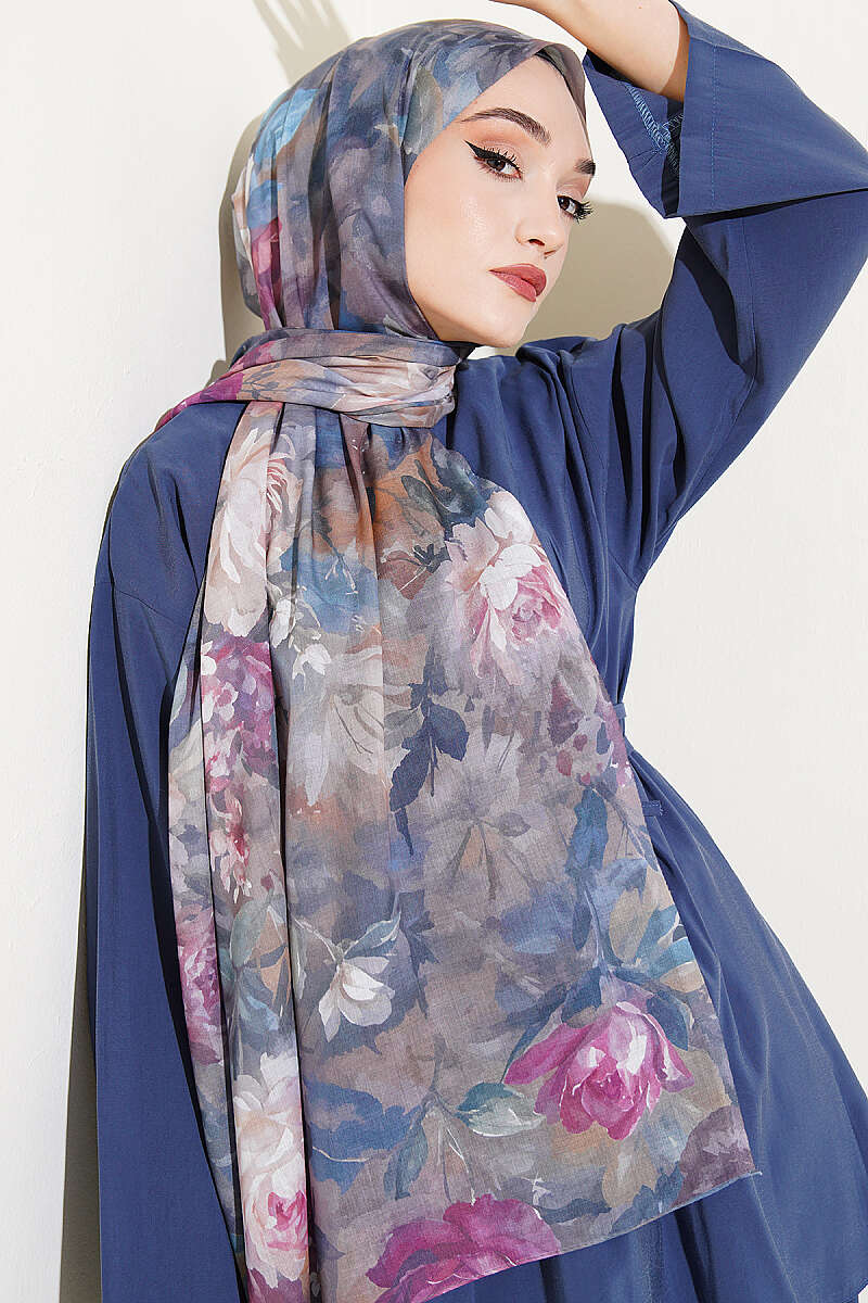 Watercolor Flower Desen Şal