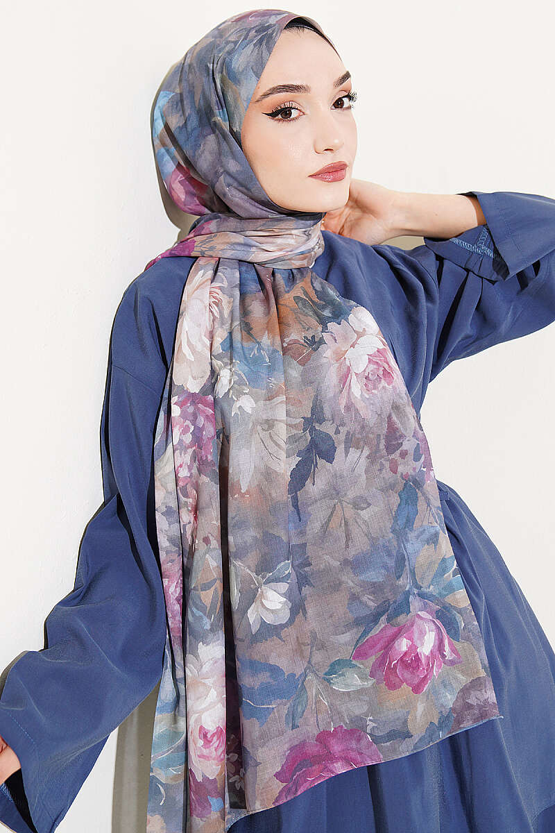 Watercolor Flower Desen Şal