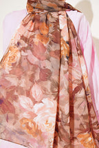 Watercolor Flower Desen Şal Haki