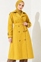 Doublebreasted Collar Trench Coat with Epaulettes