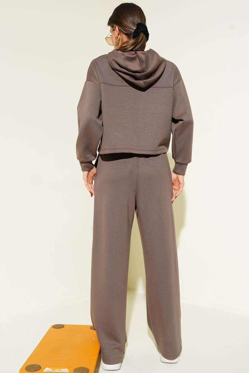 Yaka Bağcıklı Loyşa Sweatshirt İkili Takım