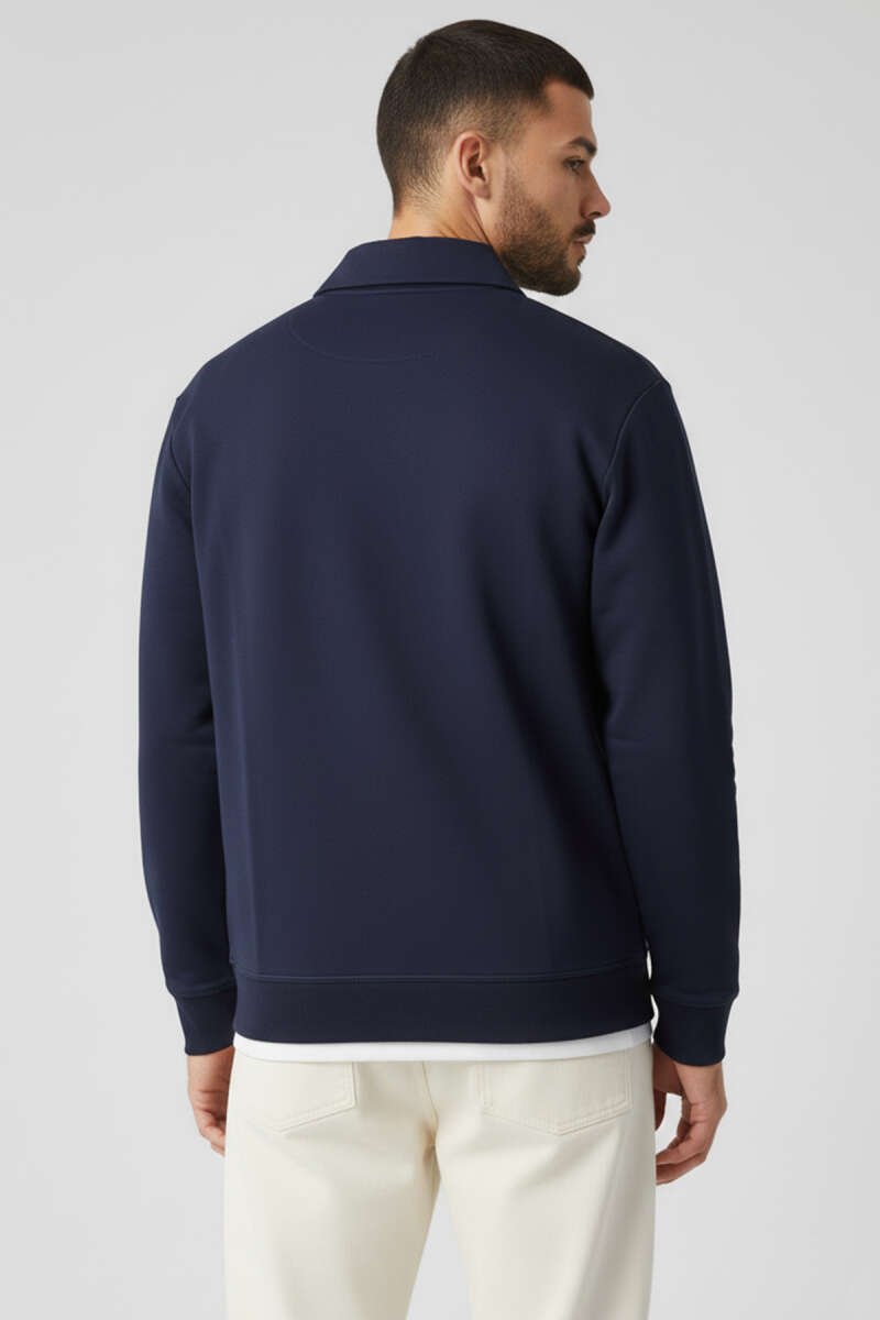 Yaka Change Yazılı Erkek Sweatshirt Lacivert