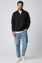 Yaka Change Yazılı Erkek Sweatshirt Siyah