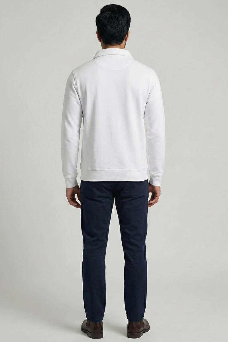 Yaka Detaylı Fermuarlı Erkek Sweatshirt