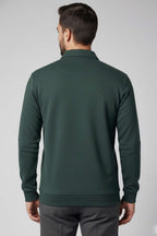 Yaka Detaylı Yarım Fermuar Selanik Erkek Sweatshirt