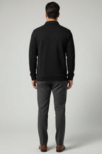 Yaka Detaylı Yarım Fermuar Selanik Erkek Sweatshirt