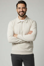 Yaka Detaylı Yarım Fermuar Selanik Erkek Sweatshirt