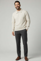 Yaka Detaylı Yarım Fermuar Selanik Erkek Sweatshirt