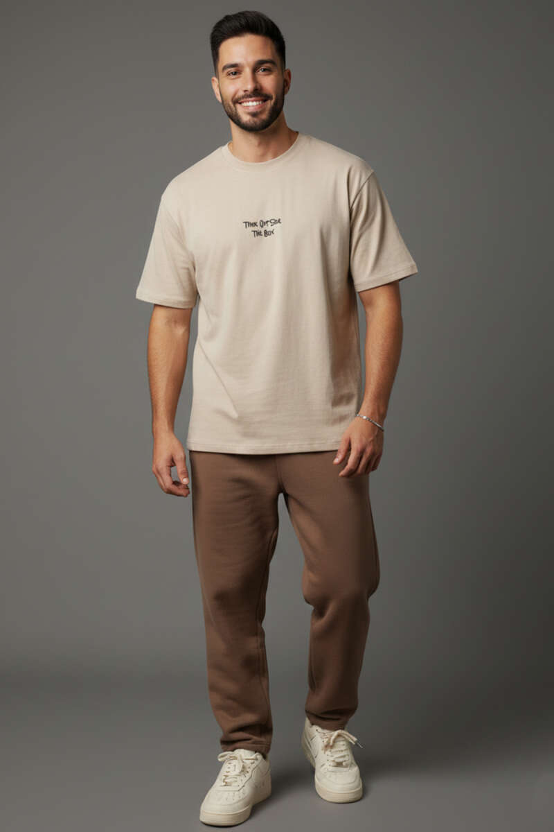 Yaka Enjeksiyon Baskılı Erkek T-shirt