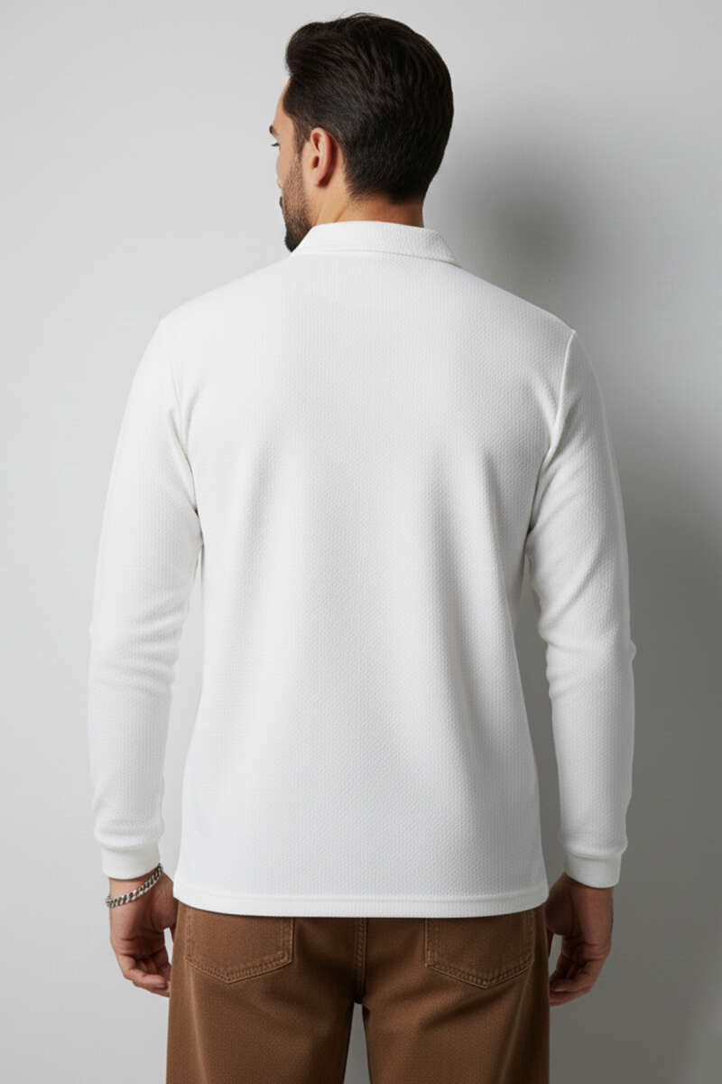 Yaka Fermuarlı Basic Erkek Sweatshirt