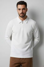 Yaka Fermuarlı Basic Erkek Sweatshirt