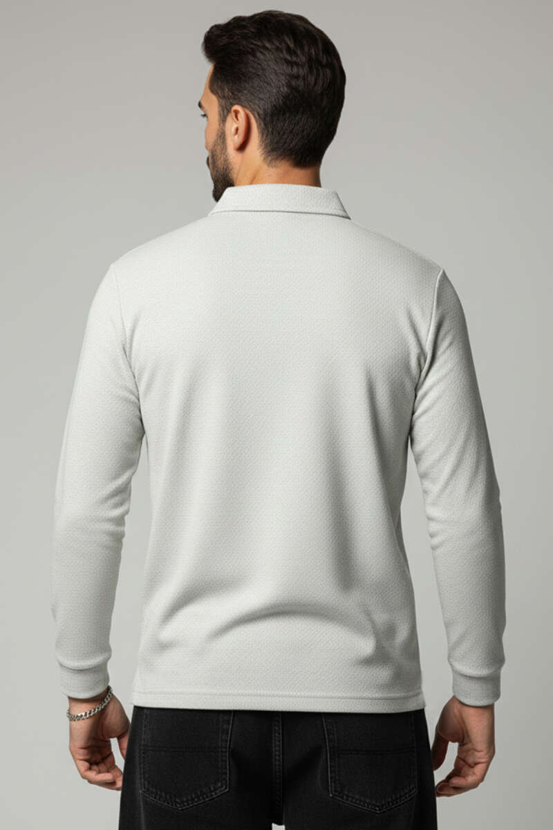 Yaka Fermuarlı Basic Erkek Sweatshirt