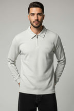 Yaka Fermuarlı Basic Erkek Sweatshirt