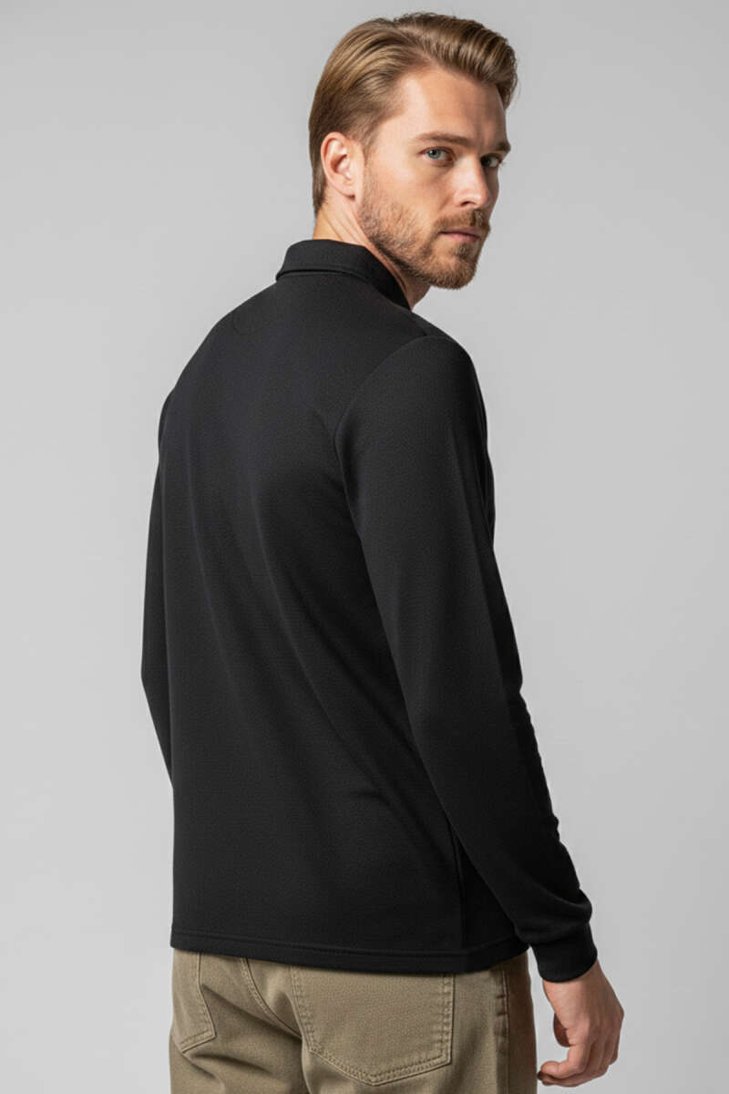 Yaka Fermuarlı Basic Erkek Sweatshirt