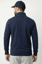 Yaka Fermuarlı İki İplik Erkek Sweatshirt