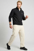 Yaka Fermuarlı İki İplik Erkek Sweatshirt
