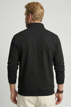 Yaka Fermuarlı İki İplik Erkek Sweatshirt