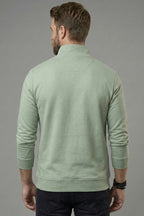 Yaka Fermuarlı İki İplik Erkek Sweatshirt
