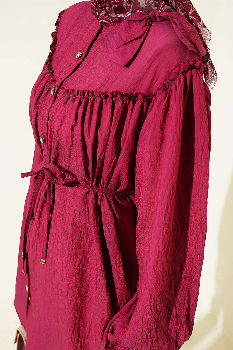 Yaka Fiyonk Detaylı Tunik
