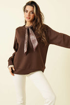 Yaka Fularlı Loyşa Sweatshirt