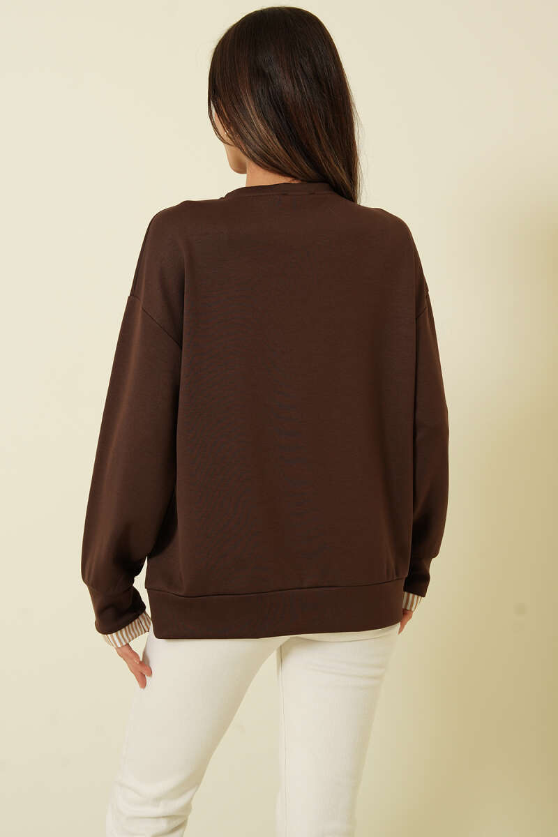 Yaka Fularlı Loyşa Sweatshirt