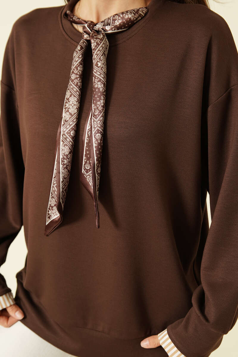 Yaka Fularlı Loyşa Sweatshirt
