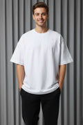 Yaka Kol Nakışlı Oversize Erkek T-shirt