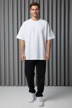Yaka Kol Nakışlı Oversize Erkek T-shirt