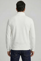 Yaka Yazılı Fermuarlı Erkek Sweatshirt