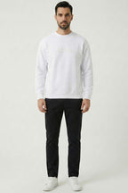 Yaka Yazılı Ribanalı Erkek Sweatshirt