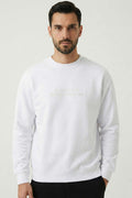 Yaka Yazılı Ribanalı Erkek Sweatshirt