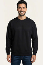 Yaka Yazılı Ribanalı Erkek Sweatshirt