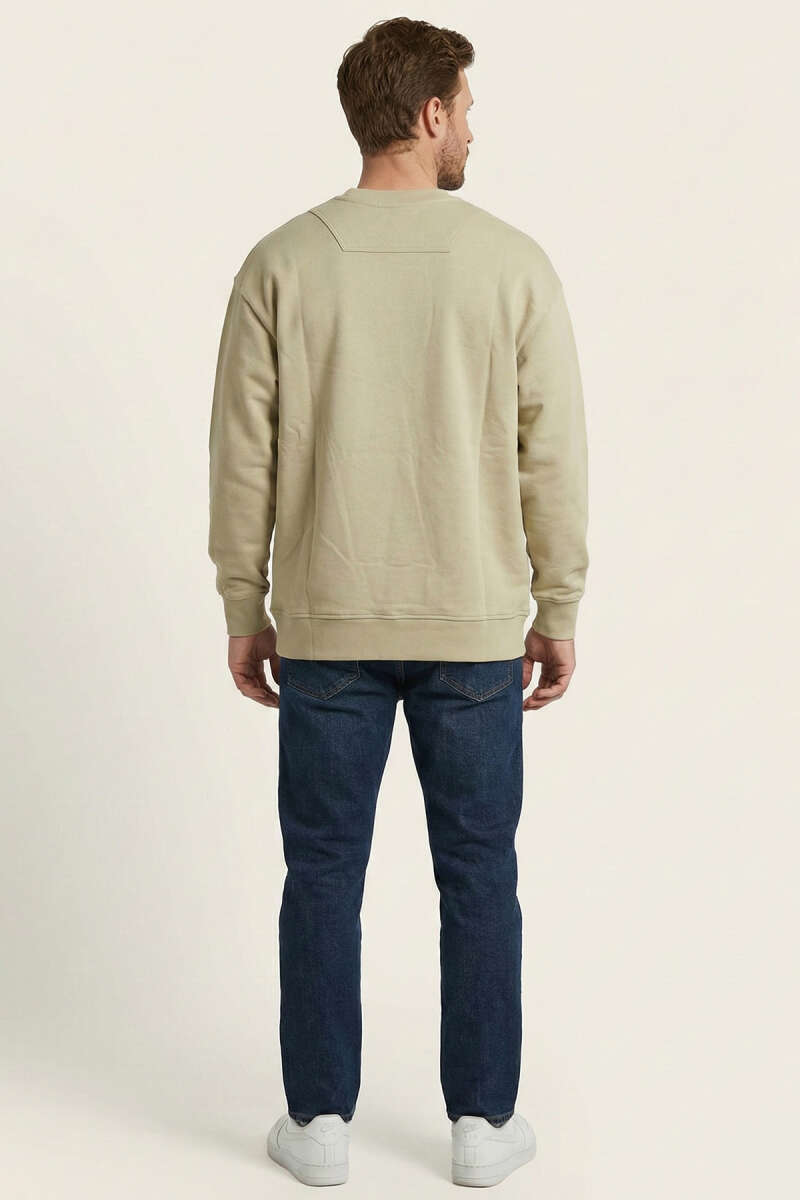 Yaka Yazılı Ribanalı Erkek Sweatshirt