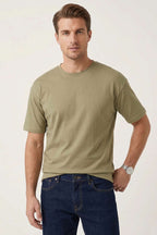 Yan Kesikli Basic Erkek T-shirt Çağla Yeşili