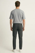Yan Kesikli Basic Erkek T-shirt Gri