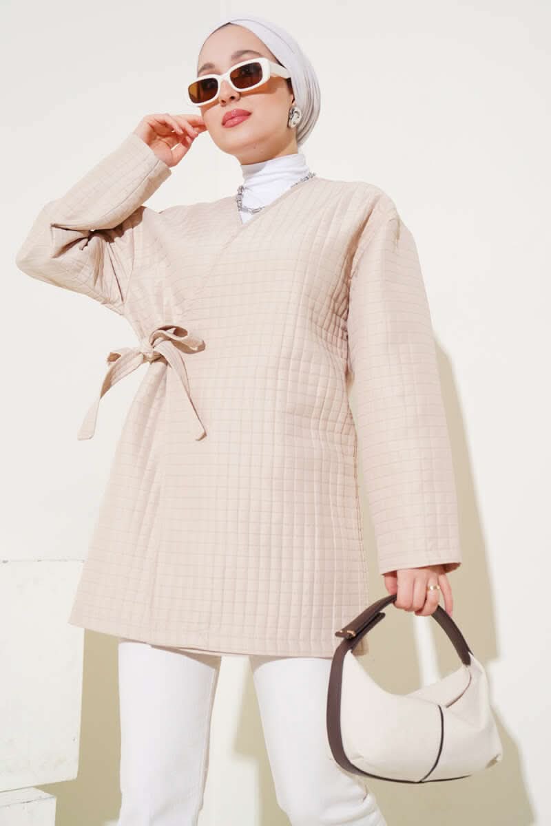 Yandan Bağlamalı Kapitone Kimono
