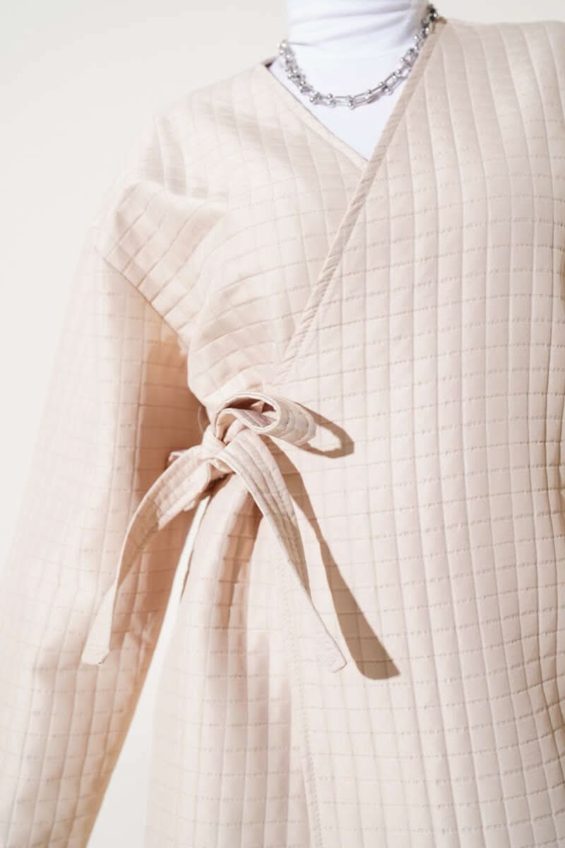 Yandan Bağlamalı Kapitone Kimono