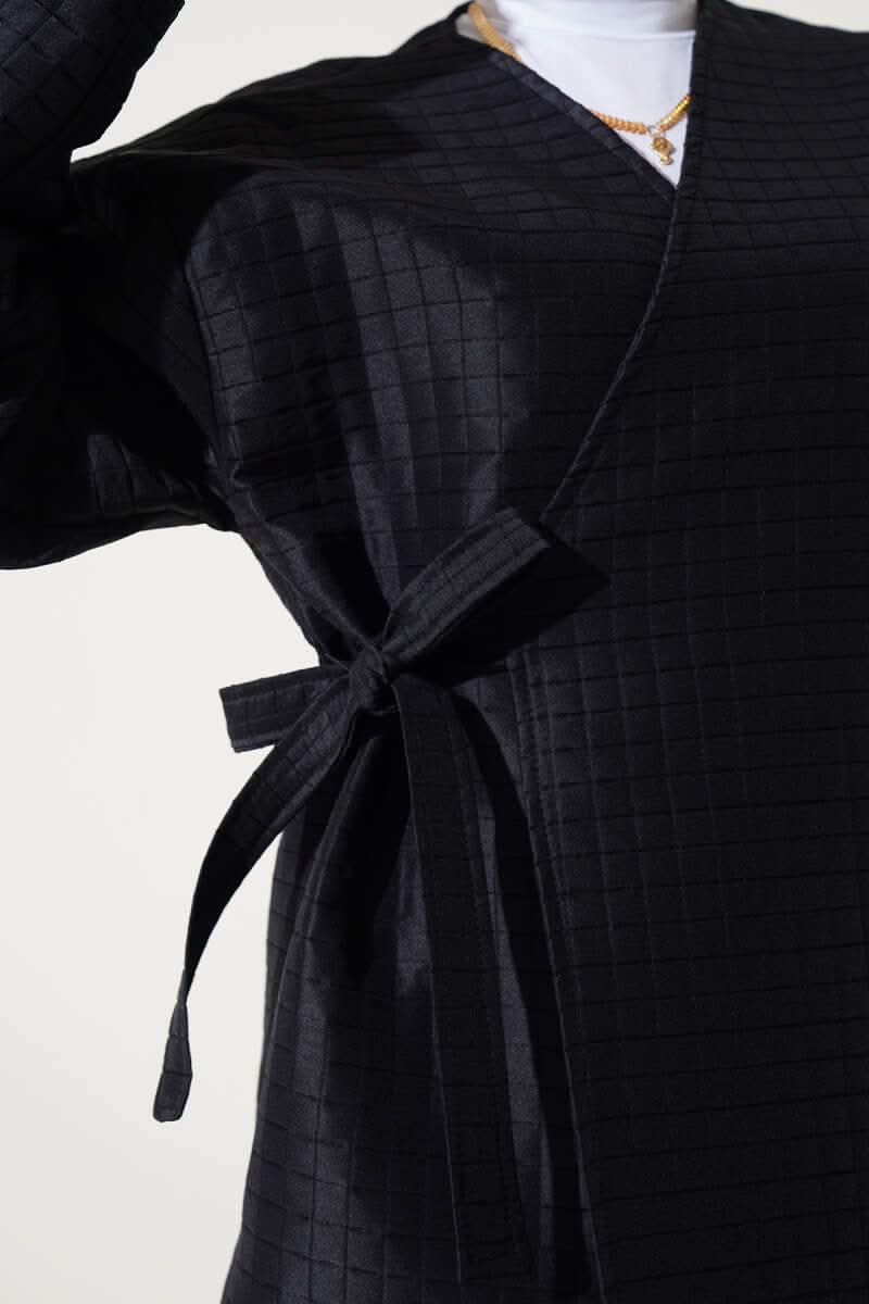 Yandan Bağlamalı Kapitone Kimono