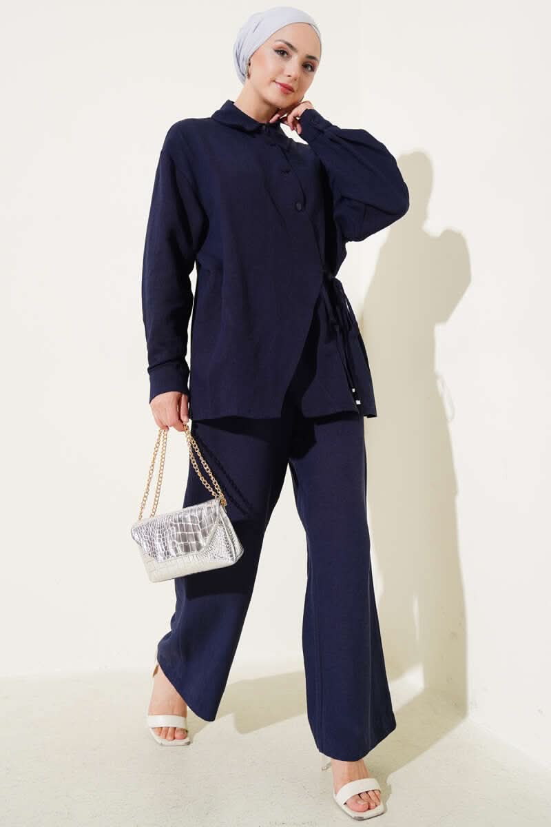 Linen Double Set With Side Ties