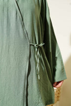 Yandan Çift İp Bağlamalı Kimono