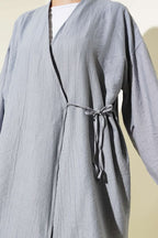 Yandan Çift İp Bağlamalı Kimono