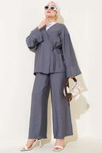 Yandan İp Bağcıklı Kimono İkili Takım