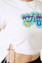 Yandan Lastik Büzgülü T-shirt