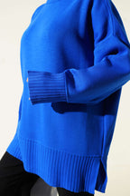 Yanı Yırtmaçlı Oversize Triko Tunik