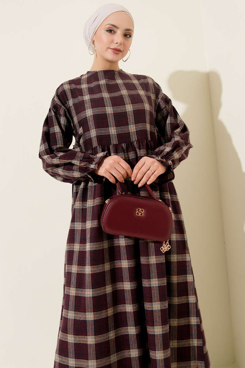 Plaid Dress with Side Ties