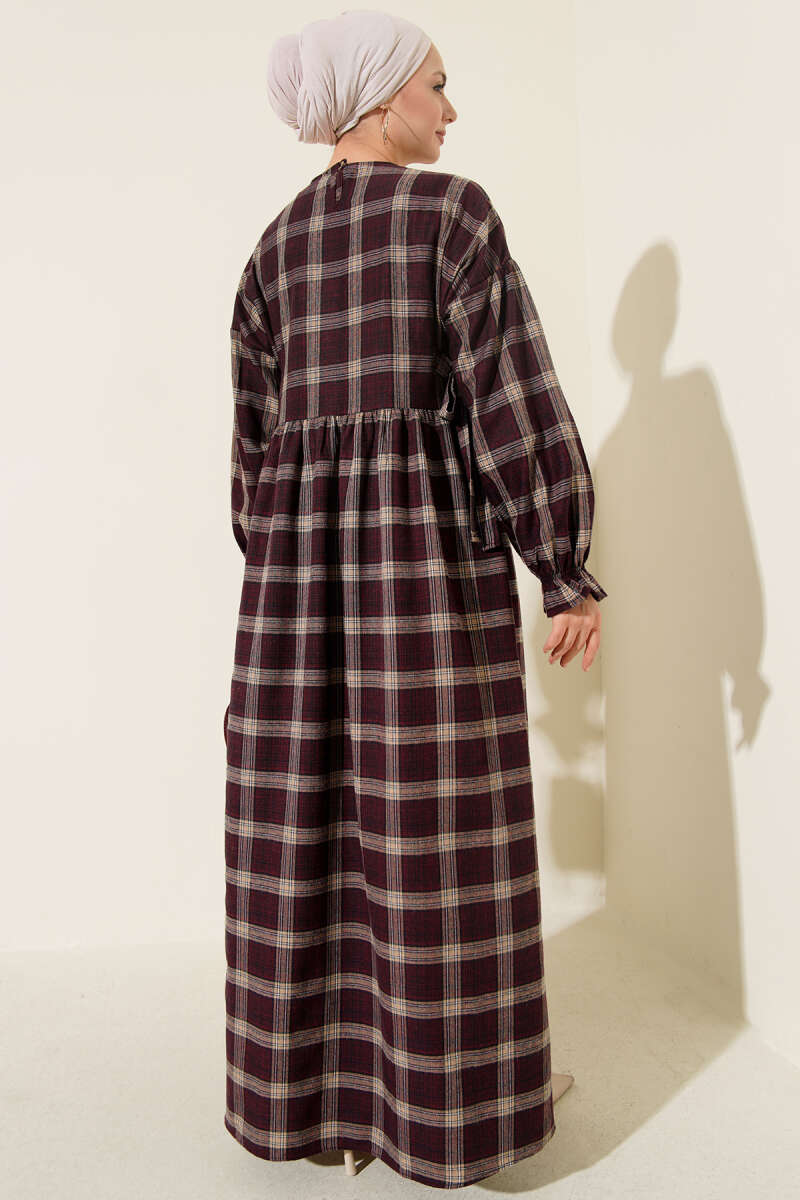 Plaid Dress with Side Ties