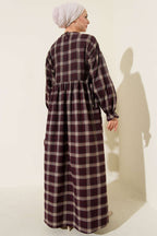 Plaid Dress with Side Ties