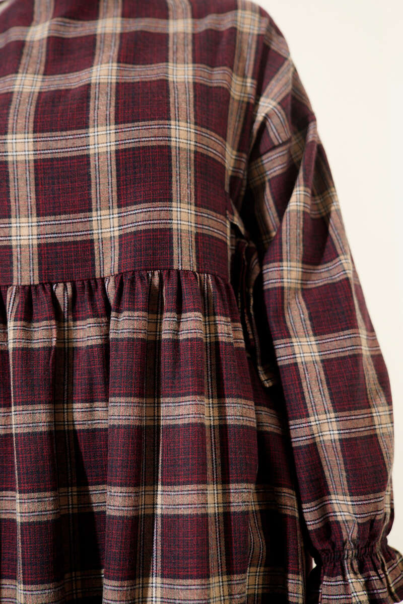 Plaid Dress with Side Ties
